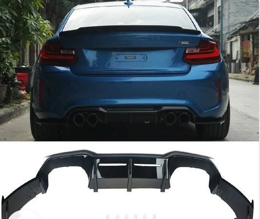 BMW F87 M2 Vorsteiner Style3-piece Gloss Black Rear Diffuser